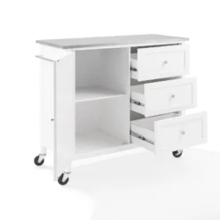 Soren Stainless Steel Top Kitchen Island/Cart Stainless Steel /White - Crosley -Chic Furniture Store GUEST 004cdb7d 2625 4fa2 bd6a 6a5616a73565