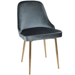 Set Of 2 Marcl Contemporary Dining Chair Gold/Blue - LumiSource