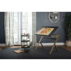 2pc Stellar Drawing Table With 36" Adjustable Top With Stool Set Black/Gold - Studio Designs -Chic Furniture Store GUEST 01c0899e bfa4 4606 9a33 12cea422e2ae