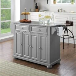 Alexandria Stainless Steel Top Kitchen Island/Cart Gray/Stainless Steel - Crosley -Chic Furniture Store GUEST 03d169ad 95fd 4263 ab6d b57151d7b6e8