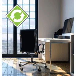 48"x51" Recycled Chair Mat For Hard Floors Lipped Tinted - Floortex