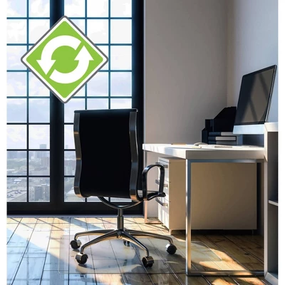 48"x51" Recycled Chair Mat For Hard Floors Lipped Tinted - Floortex 1 48"x51" Recycled Chair Mat For Hard Floors Lipped Tinted - Floortex