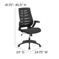 Emma And Oliver High Back Black Mesh Swivel Ergonomic Office Chair With Adjustable Flip-Up Arms 11 Emma And Oliver High Back Black Mesh Swivel Ergonomic Office Chair With Adjustable Flip-Up Arms -Chic Furniture Store GUEST 07369e61 888c 41bb 916d 9d31352f5243