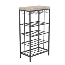 Industrial Metal Rectangle Wine Rack Black - Olivia & May -Chic Furniture Store GUEST 08e5e769 8198 4696 ad9b 081b735b5234