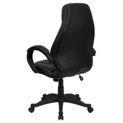 Chic Furniture Store 29 Emma And Oliver High Back Black LeatherSoft Curved Back Swivel Ergonomic Office Chair-Loop Arms