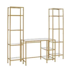 3pc Aimee Desk And Etagere Set Soft Gold - Crosley -Chic Furniture Store GUEST 0951d268 4eee 47b7 ab54 83e00409f6f3