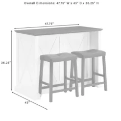 Clifton Kitchen Island With Upholstered Saddle Stools Distressed White/Black - Crosley 25 Clifton Kitchen Island With Upholstered Saddle Stools Distressed White/Black - Crosley -Chic Furniture Store GUEST 09f649f0 1e17 424b a338 731542a9524a