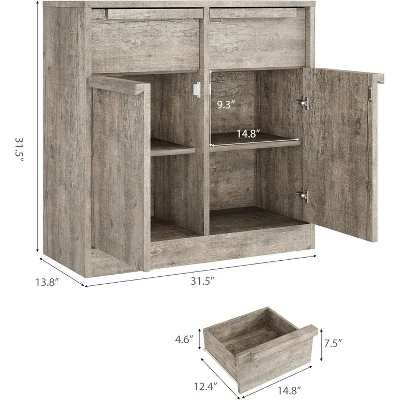 Sideboard Buffet Cabinet With 2 Drawers, 31.5" Large Coffee Cabinet With Storage, Modern Storage Buffet Table For Kitchen Dining Room, Living Room 3 Sideboard Buffet Cabinet With 2 Drawers, 31.5" Large Coffee Cabinet With Storage, Modern Storage Buffet Table For Kitchen Dining Room, Living Room - Image 3