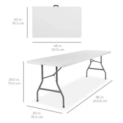 Best Choice Products 8ft Plastic Folding Table, Indoor Outdoor Heavy Duty Portable W/ Handle, Lock For Picnic - White 11 Best Choice Products 8ft Plastic Folding Table, Indoor Outdoor Heavy Duty Portable W/ Handle, Lock For Picnic - White -Chic Furniture Store GUEST 0abd4c0d 9074 43e6 8f28 7b216f1c1945