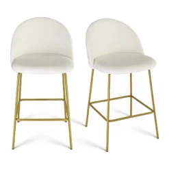 25" Nano Full Back Upholstered Counter Stool (Set Of 2) Gold Legs-Maison Boucle -Chic Furniture Store GUEST 0c5423ac 29d3 4450 b6ed cc1cd725af7e