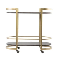 Lyflon Rolling Bar Cart Black/Gold - Aiden Lane -Chic Furniture Store GUEST 0d24ebba 70b5 4209 87f4 255f8e4646a8