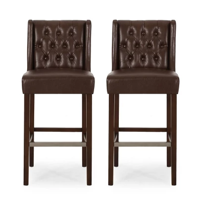 Set Of 2 Bayliss Contemporary Wingback Barstools - Christopher Knight Home 7 Set Of 2 Bayliss Contemporary Wingback Barstools - Christopher Knight Home - Image 7