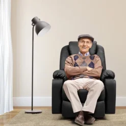 Costway Electric Recliner Chair Massage Sofa Leather W/ USB Charge Port BrownBlack -Chic Furniture Store GUEST 0d964950 d802 4c84 84dc 6176fa891471