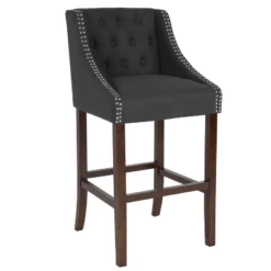 Merrick Lane Upholstered Barstool 30" High Transitional Tufted Barstool With Accent Nail Trim -Chic Furniture Store GUEST 0e759066 271b 4f36 9a3f dae4b48b5a53