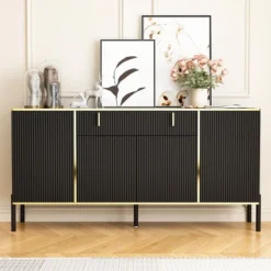 FUFU&GAGA Wave Finish 4 Door Floor Standing Sideboard With Adjustable Shelves 25 FUFU&GAGA Wave Finish 4 Door Floor Standing Sideboard With Adjustable Shelves -Chic Furniture Store GUEST 0f67a48f be4e 4445 8a40 4d6db0cb9535