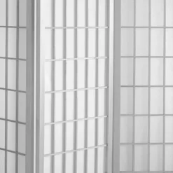 5 Ft. Tall Window Pane Shoji Screen - White (4 Panels)