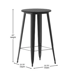 Flash Furniture Declan Commercial Indoor/Outdoor Bar Top Table, 23.75" Round All Weather Poly Resin Top With Steel Base -Chic Furniture Store GUEST 112aaa5a f5fc 4417 bd69 815bed297942