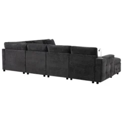 Whisen Chenille Sectional Pull-Out Sofa Bed With Flip-Up Table, Adjustable Reading Lamp, Charging Ports, Movable Storage Ottoman -Chic Furniture Store GUEST 127541ab 261d 4b8f bdb7 8c3a29467a83
