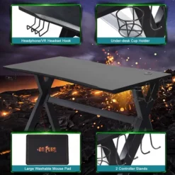 Costway X-Shaped Gaming Desk & Racing Style Massage Chair Set Home Office Black+White/Blue/Grey/Red 16 Costway X-Shaped Gaming Desk & Racing Style Massage Chair Set Home Office Black+White/Blue/Grey/Red -Chic Furniture Store GUEST 12be490d e557 49fe b73f 8b51e6bc7ea9