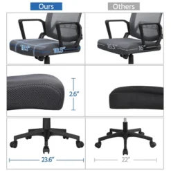 Yaheetech Adjustable Mid-Back Office Chair Computer Chair With Wheels -Chic Furniture Store GUEST 153589e5 0249 4df5 92e5 5f6d101476ff