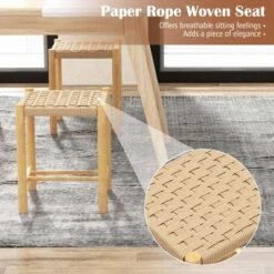 Costway Dining Stool Set Of 2/4 18'' Backless With Rubber Wood Frame Woven Paper Seat Kitchen 13 Costway Dining Stool Set Of 2/4 18'' Backless With Rubber Wood Frame Woven Paper Seat Kitchen -Chic Furniture Store GUEST 1564aa46 023c 4a50 a406 50096c4d4af6