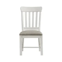 Set Of 2 Drake Slat Back Cushion Seat Side Chairs Rustic White/French Oak - Intercon