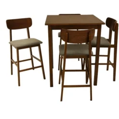Zenvida Mid Century Counter Height Dining Table Set, Square Solid Wood Table And Chairs -Chic Furniture Store GUEST 17780846 26c0 4539 b854 d67cb7340976