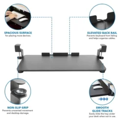 Mount-It! Clamp Keyboard Tray | Sliding Under Desk Keyboard & Mouse Platform | Retractable Undermount Drawer | No Screws Or Scratches To Assemble -Chic Furniture Store GUEST 17b0a08d e344 4323 8e44 935311531e85