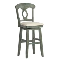 29" South Hill Napoleon Back Wood Swivel Height Barstool - Inspire Q -Chic Furniture Store GUEST 18549032 9f10 4d88 bbd0 1e8dd8f143a5
