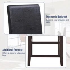 Costway Set Of 2/4 Bar Stools 25inch Counter Height Barstool Pub Chair W/Rubber Wood Legs -Chic Furniture Store GUEST 18be4782 0d56 44a2 b16d 6332a6ccc1b4