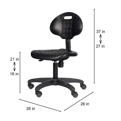 16"-21" Adjustable Height Polyurethane Task Office Chair Black- Hampden Furnishings 10 16"-21" Adjustable Height Polyurethane Task Office Chair Black- Hampden Furnishings - Image 10