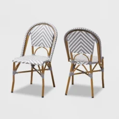 Set Of 2 Celie Indoor And Outdoor Stackable Bistro Dining Chairs - Baxton Studio -Chic Furniture Store GUEST 1a2d2574 e82e 437c 92fb 2736750dbe1b