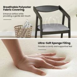 Costway Wooden Dining Chair Set Of 2 With Rubber Wood Frame Armrests Padded Cushion -Chic Furniture Store GUEST 1ab08295 5bd9 4e4e b6c0 e0cebb49abff