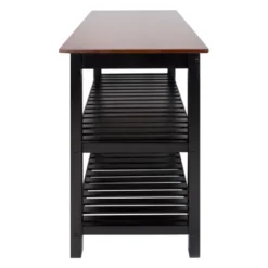 Casual Home Kitchen Island Bar Station With Hardwood Counter Top, Stainless Steel Towel Rack, 1 Large Drawer And Lower Storage