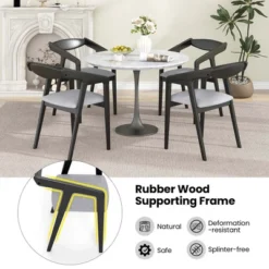 Costway Wooden Dining Chair Set Of 2 With Rubber Wood Frame Armrests Padded Cushion -Chic Furniture Store GUEST 1b7089da 4a11 4c9d 9efc d819ac3d87d3