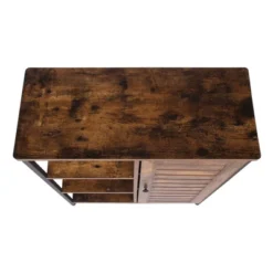 Wooden Storage Cabinet With Shutter Door And 3 Compartments Brown - Benzara -Chic Furniture Store GUEST 1b785a00 755e 4fc6 9153 4cb7fb52ed37