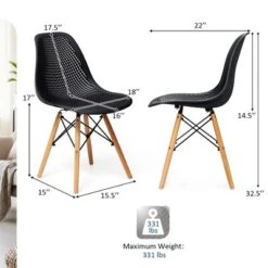 Costway Set Of 4 Plastic Hollow Out Chair Mid Century Modern Wood-Leg Seat 13 Costway Set Of 4 Plastic Hollow Out Chair Mid Century Modern Wood-Leg Seat -Chic Furniture Store GUEST 1dd20c20 3944 40df ad6e 0c5f8315f7d2
