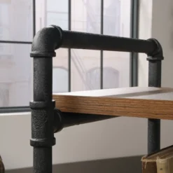 Iron City Multi Purpose Cart Checked Oak - Sauder -Chic Furniture Store GUEST 1e04cdac d04c 4aa3 97be 97f32130c5c9