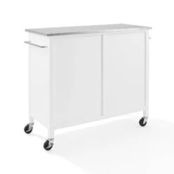 Soren Stainless Steel Top Kitchen Island/Cart Stainless Steel /White - Crosley -Chic Furniture Store GUEST 1ed492cd 399f 4b60 be74 f89d8cc9cdbe