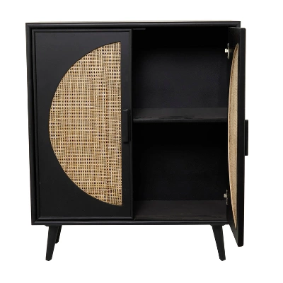 Bohemian Wood Cabinet Black - Olivia & May 3 Bohemian Wood Cabinet Black - Olivia & May - Image 3