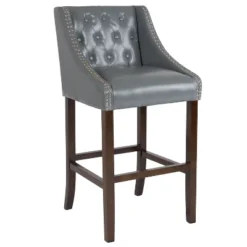 Merrick Lane Upholstered Barstool 30" High Transitional Tufted Barstool With Accent Nail Trim -Chic Furniture Store GUEST 1fcf94e0 6665 479a 8925 dd33d338b16a