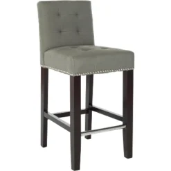 Thompson 23.9" Counter Stool W/ Silver Nail Heads - Safavieh