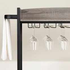 City Life Bar Cart With Wine Glass Rack - South Shore -Chic Furniture Store GUEST 216a8cd0 2b11 4c04 bcc0 94a727edfbf3