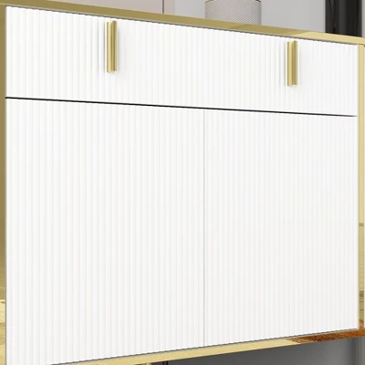 FUFU&GAGA Wave Finish 4 Door Floor Standing Sideboard With Adjustable Shelves 11 FUFU&GAGA Wave Finish 4 Door Floor Standing Sideboard With Adjustable Shelves - Image 11