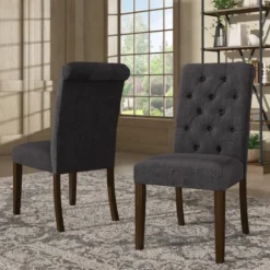 Set Of 2 Gramercy Tufted Rolled Back Parsons Chairs - Inspire Q -Chic Furniture Store GUEST 22a4a50f c105 467c a091 1ca7b2acda3b