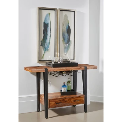 Secret Saloon 1 Drawer Wine Console Brown/Black - Treasure Trove Accents 3 Secret Saloon 1 Drawer Wine Console Brown/Black - Treasure Trove Accents - Image 3