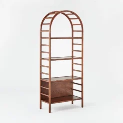 72" Holladay Curved Wooden Bookcase - Threshold™ Designed With Studio McGee -Chic Furniture Store GUEST 245145c7 43e9 43cb 9096 d7c8d5f6dc83