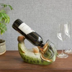 True Boozy Bass Polyresin Wine Bottle Holder Set Of 1, Green, Holds 1 Standard Wine Bottle -Chic Furniture Store GUEST 2482c6ee ca37 44fb 96f0 db29028db762