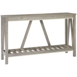 HOMCOM Farmhouse Console Table With Storage Shelf, Rustic Sofa Table With Anti-tipper For Living Room Furniture, Bedroom And Entryway -Chic Furniture Store GUEST 24917fcd 4a72 44c7 b713 8c014c55d15d
