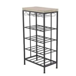 Industrial Metal Rectangle Wine Rack Black - Olivia & May -Chic Furniture Store GUEST 25bd48d8 f6bc 4411 a65d a70085e153fc